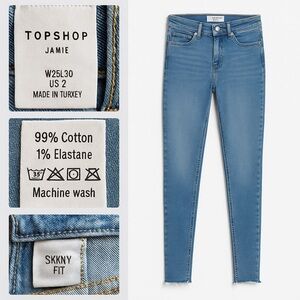 Topshop Skinny Jeans in Light Blue